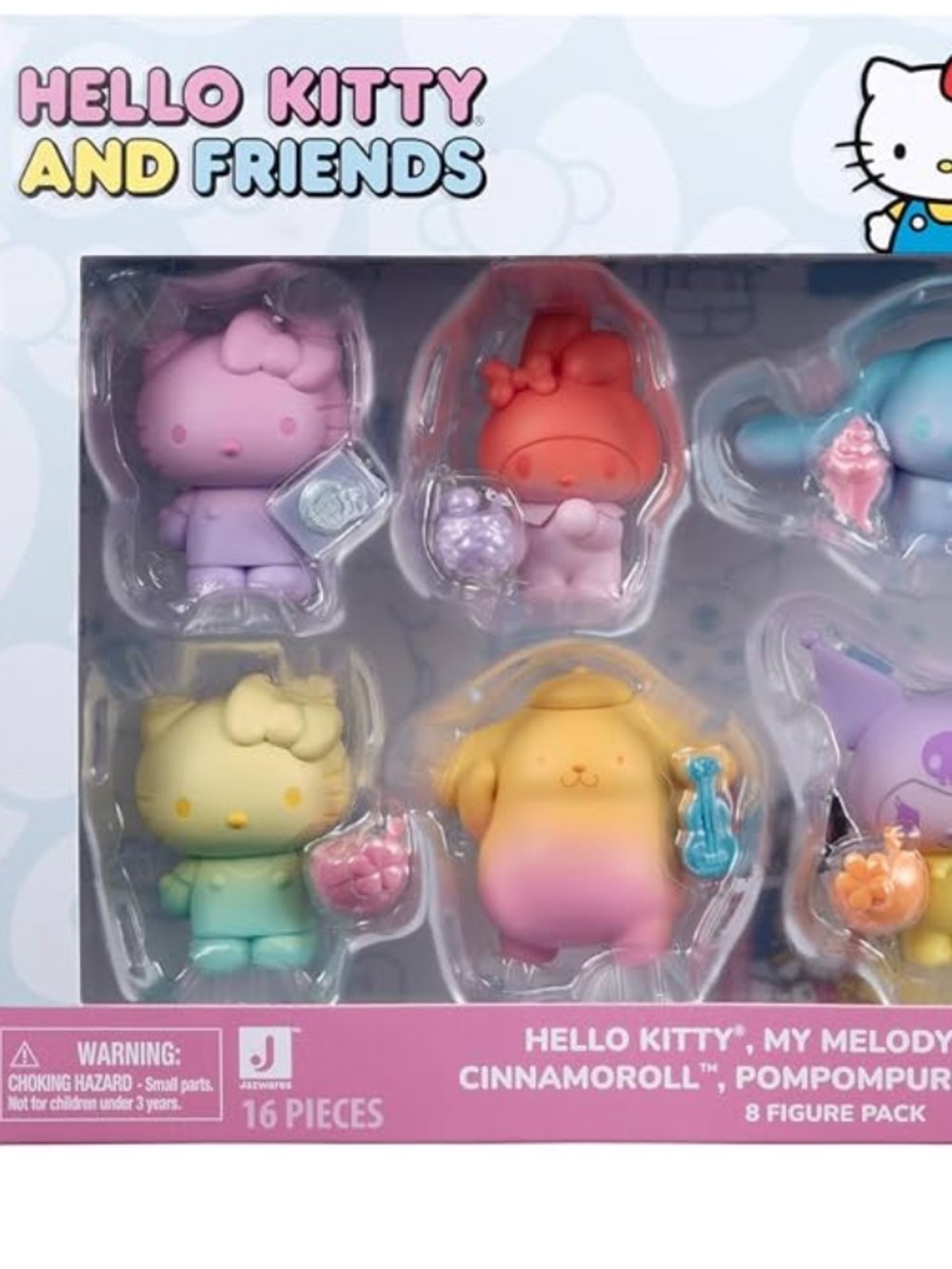 🌸💖🌸 Sanrio Pastel Multicolor Hello Kitty & Friends 8-Figure Pack Tropical Party